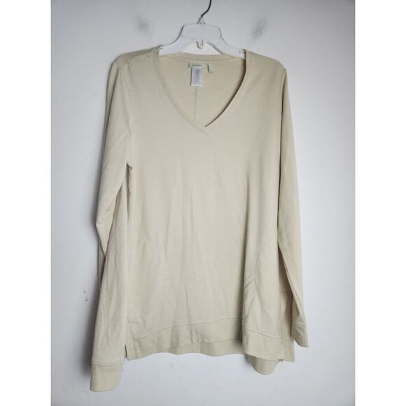 Logo by Lori Goldstein Beige & Camo V-Neck Sweatshirt & Cami Set size Large - Picture 10 of 12